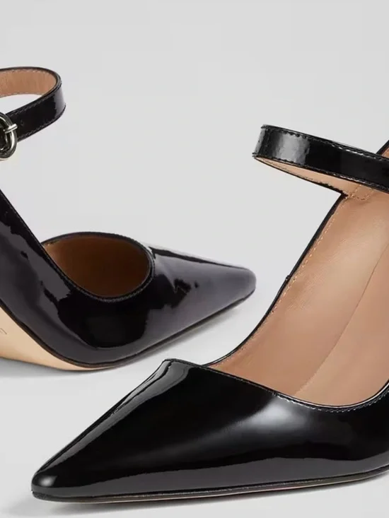 LK Bennett Camille Black Patent Mary-Jane Courts - Picture 3 of 4